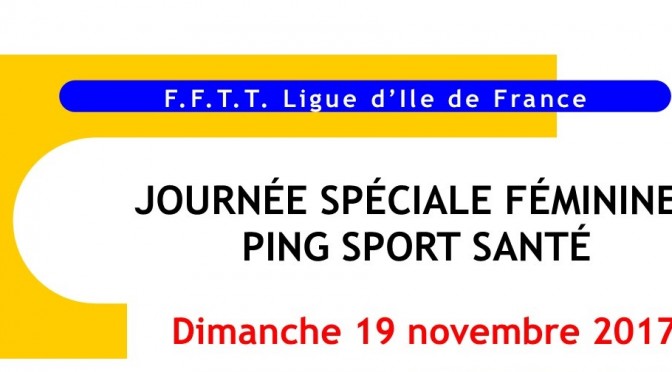 Journée Spéciale Féminines Ping Sport Santé