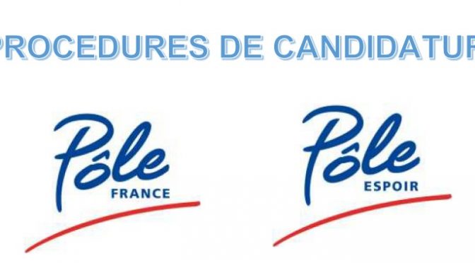 Pôle Espoirs 2024 / 2025 => Procédure de candidature