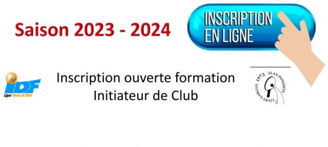 Inscription INITIATEUR DE CLUB – 24 SEPT. + 8 OCT. 2023