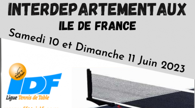 INTERDEPARTEMENTAUX LES 10 ET 11 JUIN à PONTOISE (95)