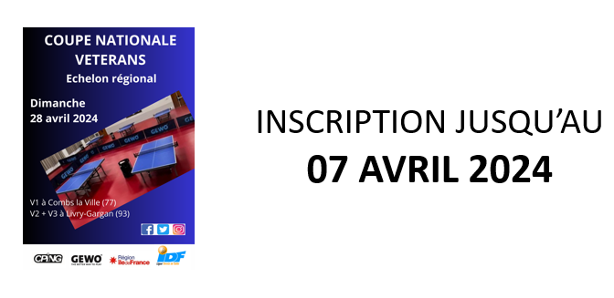 INSCRIPTIONS COUPE NATIONALE VETERANS