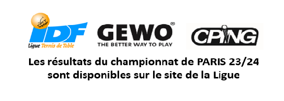 Résultats championnat de PARIS 23/24